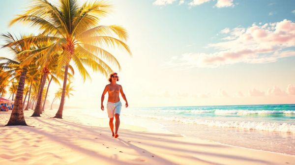Décor estival pour une affiche d'andernos-les-bains